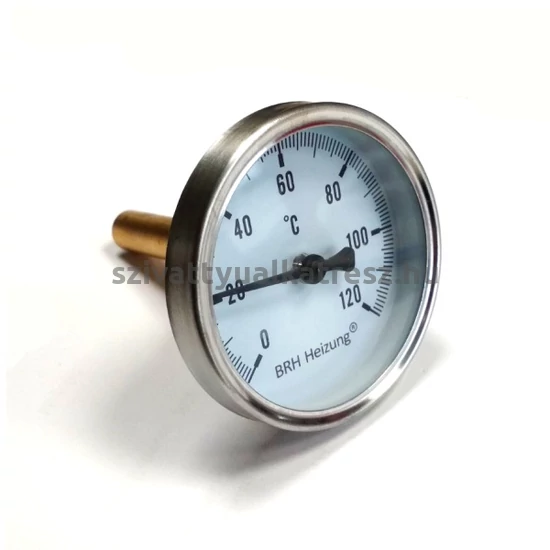 Bimetál hőmérő 0 +120˚C-os, 10cm-es, védőcsővel
