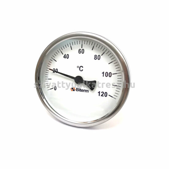 Bimetál hőmérő 0 +120˚C-os, 20cm-es, védőcsővel, D100